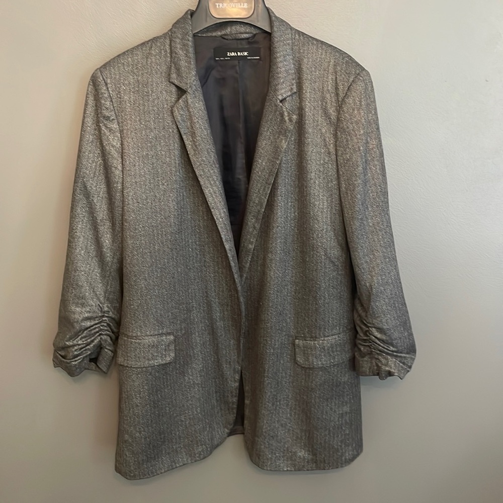 Zara Basic Blazer w/ Ruched Sleeve